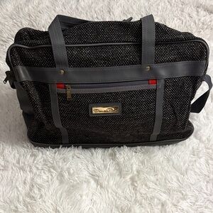 Vintage 00sOscar De La Renta Black and Gray Travel Bag